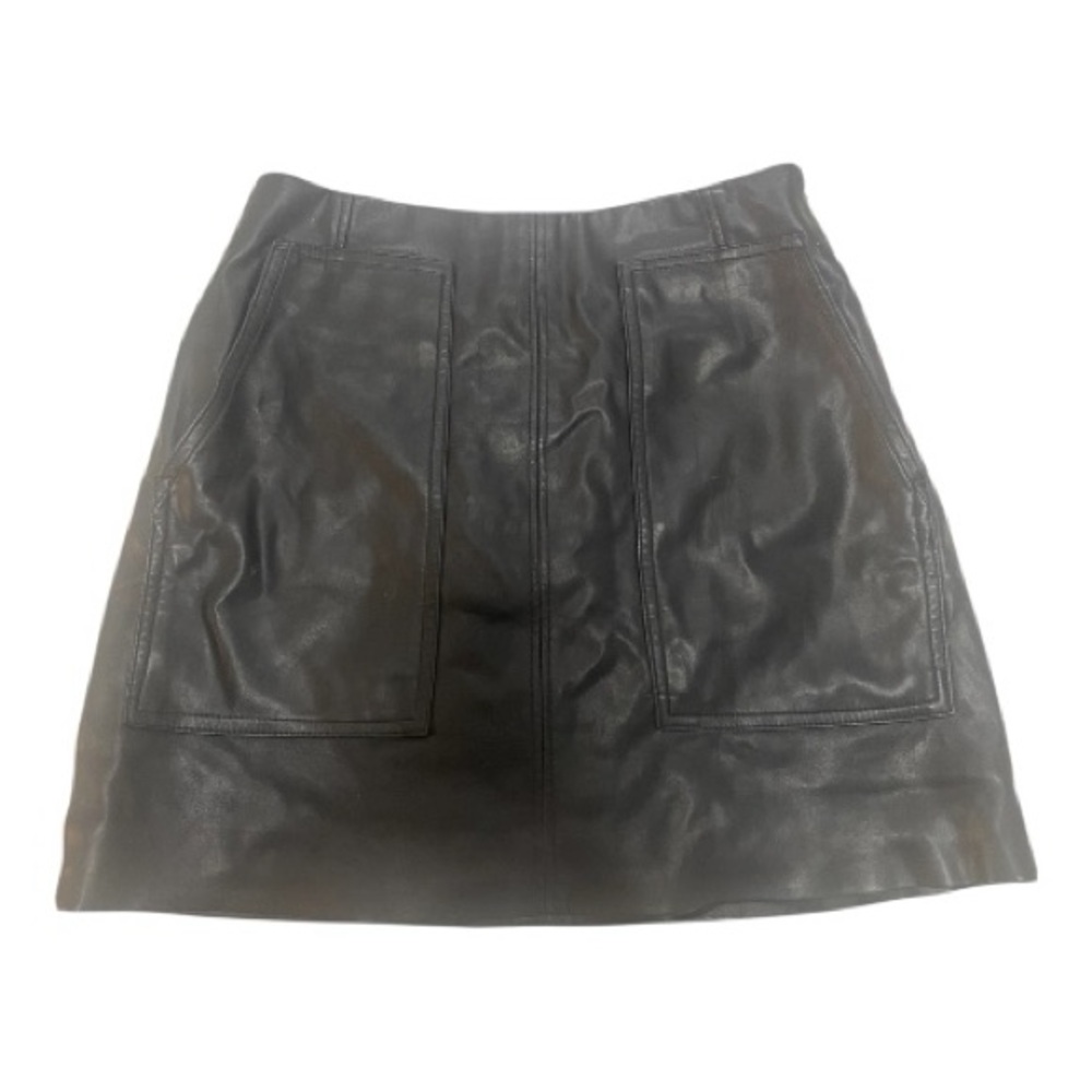 H&M Black Leather Mini Skirt w/ Pockets – Size US 6